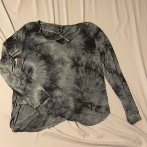 Long sleeved tie dye dress shirt